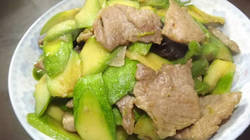 西葫芦炒肉片
